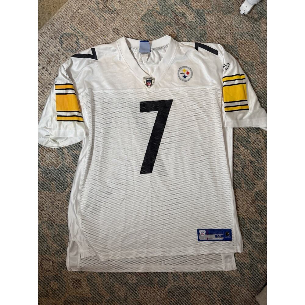 Reebok NFL On Field Ben Roethlisberger #7 Pittsburgh Steelers Jersey XL White